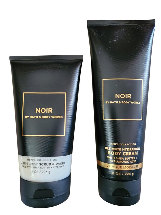 Bath & Body Works Men's Noir Ultimate Hydration Body Cream and Body Scrub