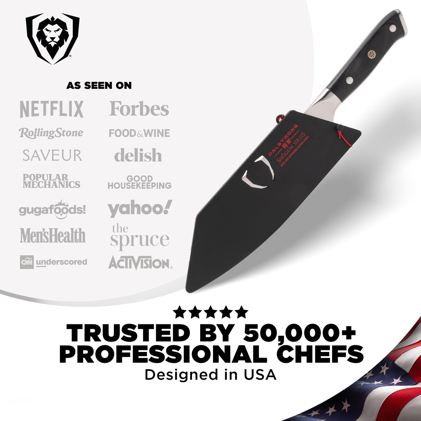 DALSTRONG Hybrid Cleaver & 8" Chef Knife - Shogun Series ELITE - The 'Crixus' - Japanese AUS-10V Super Steel Kitchen Knife - Black Handle - Razor Sharp Knife - Meat Cleaver Heavy Duty - w/Sheath Cover