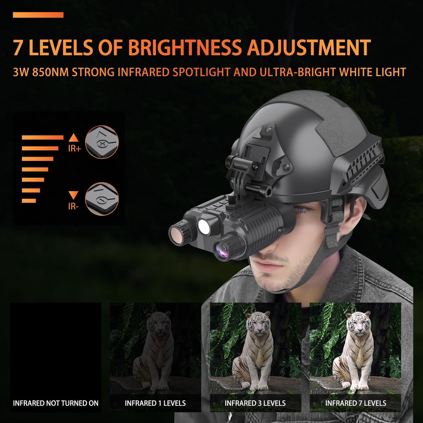 [2024 Upgrade] Night Vision Goggles Head Mounted,with Added White Fill Light Night Vision Binoculars 4K Video and 36MP Photo for Viewing 1312FT,8X Digital Zoom Long Rang Infrared Goggles Night