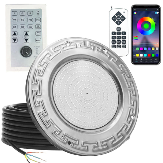 Pool Lights for Inground Pool, 60W 10 Inch Color Changing LED Inground Pool Light with Controller, Remote and APP Control for Wet Niche, Underwater Swimming Pool Lights, 100 Foot Cord