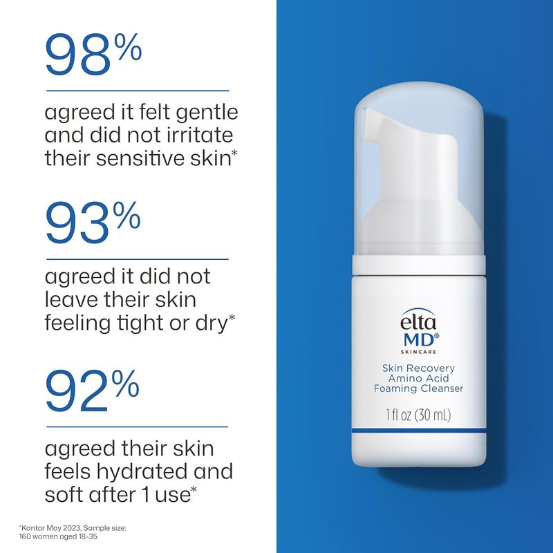 EltaMD Skin Recovery Amino Acid Foaming Facial Cleanser - Gentle Face Wash for Sensitive & Post-Procedure Skin