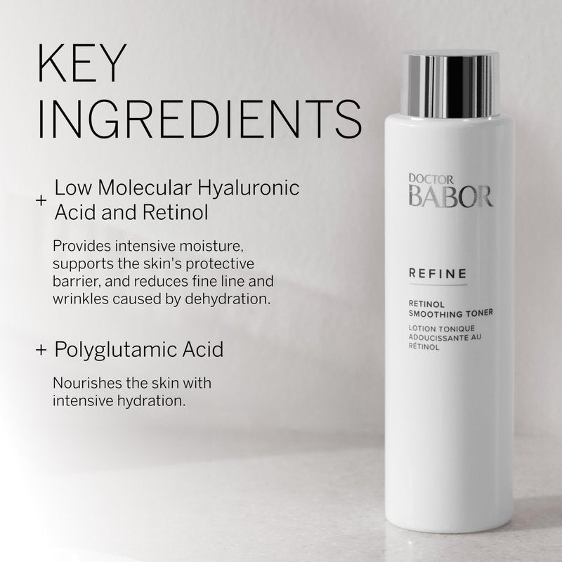 Doctor BABOR Refine Retinol Smoothing Toner, Travel Toner for Face, Hydrating and Reduces Winkles, Redness and Blemishes, 1 oz