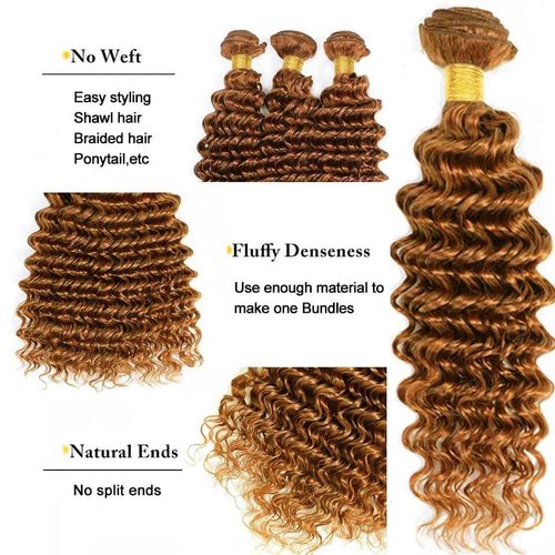 Condescension Human Hair Bundles 26 28 30 Inch Blonde Light Brown Deep Wave Bundles Human Hair Unprocessed Brazilian Virgin Quick Weave Hair for Black Women