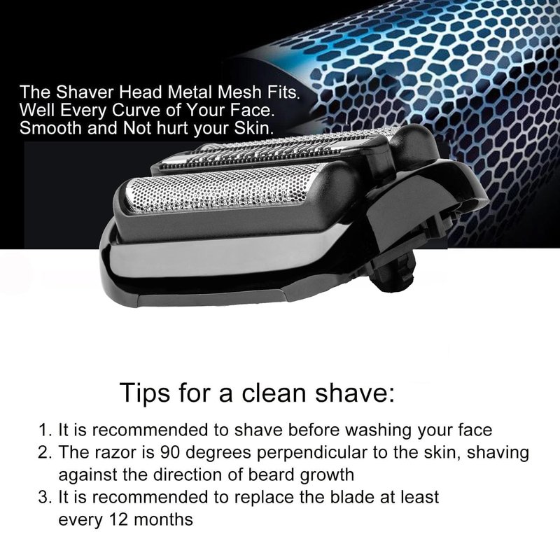 53B Series 5 Replacement Shaver Head Compatible with Braun S5 Replacement Head,53B Blades for Braun Series 5/Series 6 Electric Razor for S6 Replacement Foil and Cutter for 6020s,5020s,5018s
