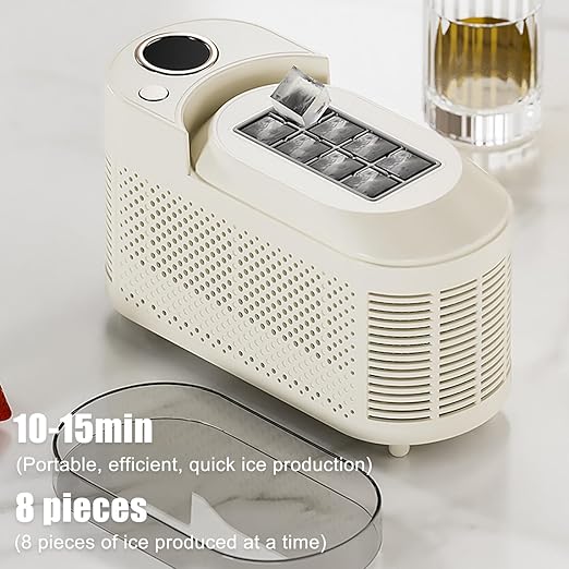 Mini Ice Maker Machine Counter Top for Home, Ice Ready in 10 Mins, Low Noise & Energy Saving, Easy to Clean, Portable Small Clear Ice Cube Maker for Kitchen (White #Name?)