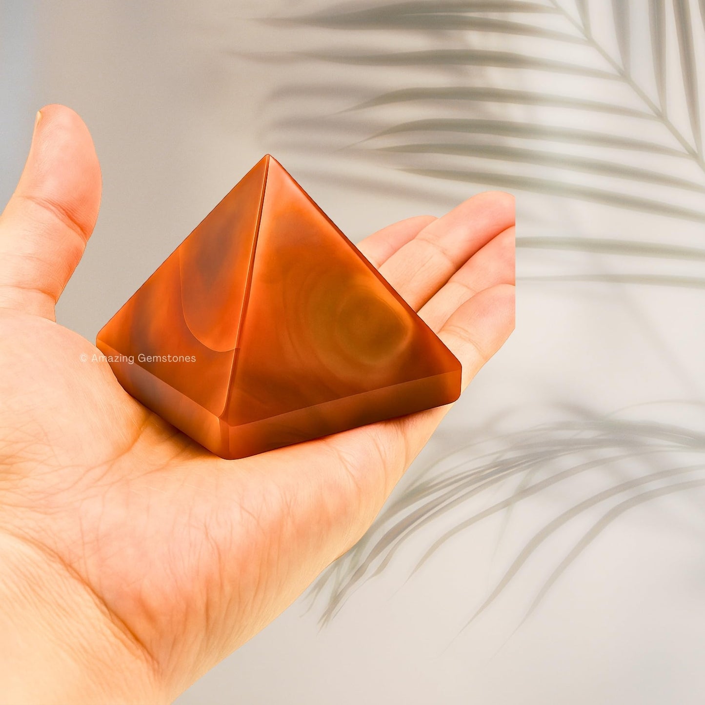 X Pyramid Crystal Healing Stones - 1.5" Great Pyramid Figurine of Natural Stone Pyramid for Meditation, Reiki, Chakra Balancing and Crystal Pyramids Grid (Carnelian)