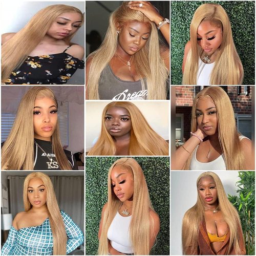 Giginger Brazilian Human Hair Bundles 16 18 20 Inch Honey Brown 27 Color Straight Bundles Human Hair Straight Unprocessed Virgin Quick Weave Hair for Black Women