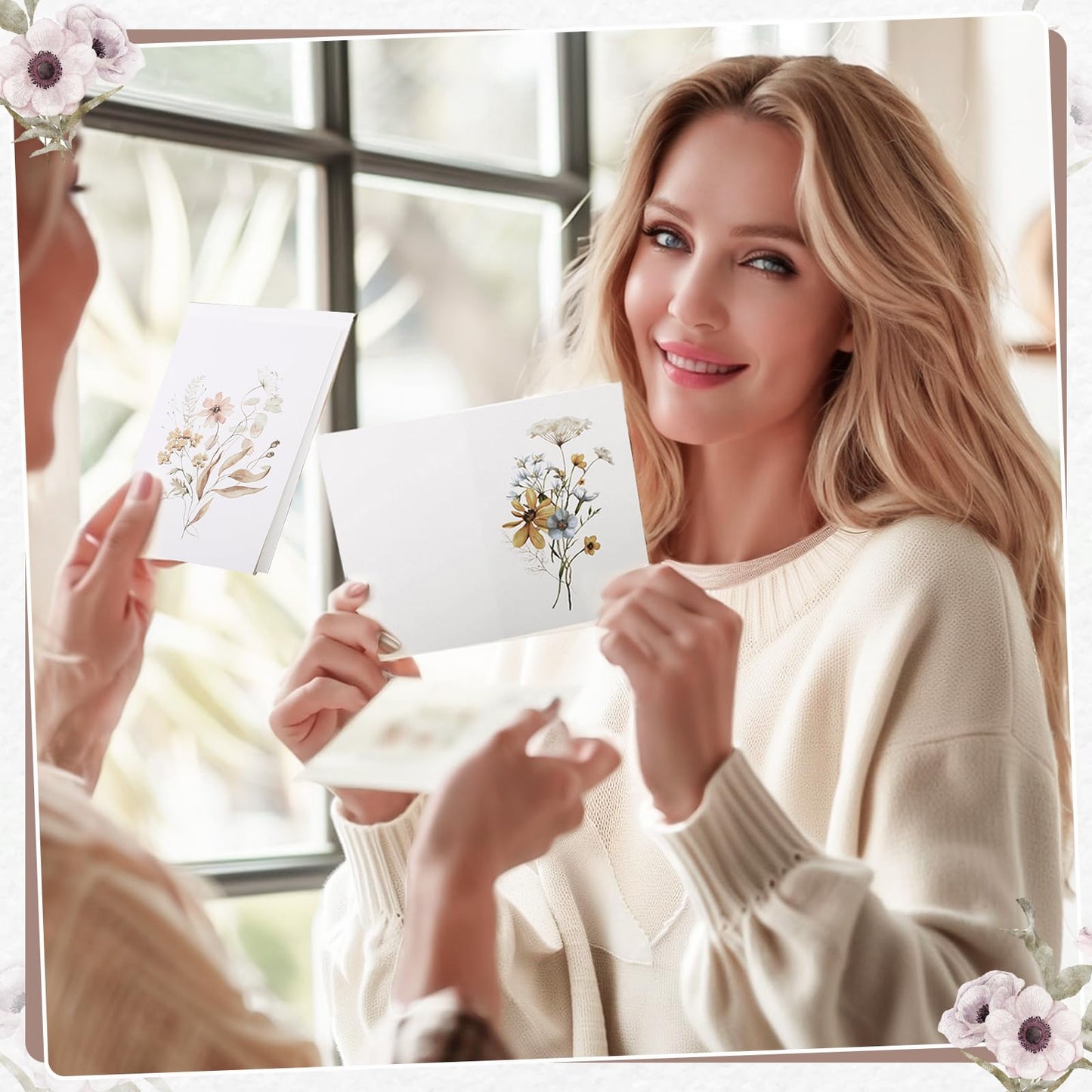 Thboxes Blank Cards and Envelopes, 40 Pack Blank Note Cards 4x6 in Thank You Card with Stickers, Teacher Appreciation Card Stationary Set for Graduation, Weddings, Birthdays, Baby Showers