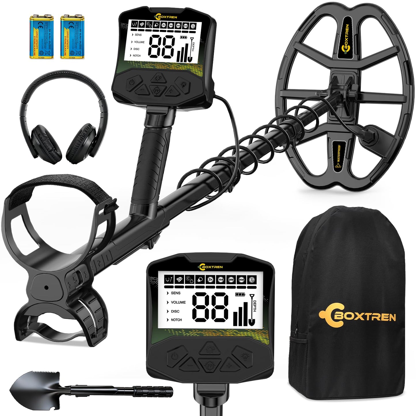 Metal Detector, Professional Metal Detector for Adults With High Accuracy 12.8" IP68 Waterproof Search Coil, Advanced DSP Chip, All Metal & Disc Modes for Beach&Outdoor Treasure Hunting, Gifts for Men