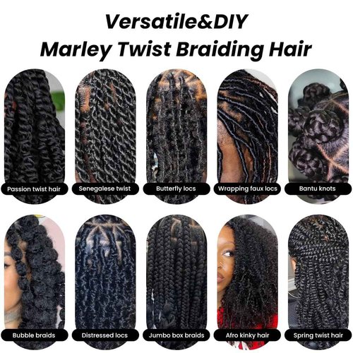 Human Hair Springy Twist Hair Extensions Afro Kinky Bulk Hair 100% Human Hair Twist Crochet Braiding Hair Springy Afro Twist Hair Extensions Natural Color For Black Women 22 Inch 100g