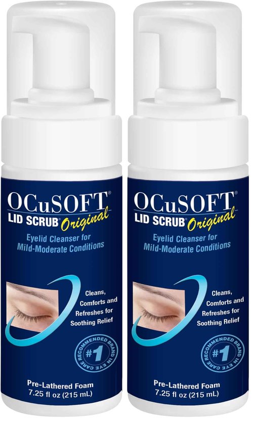 OCuSOFT Lid Scrub Foaming Eyelid Cleanser, 7.25 Fluid Ounce (Pack of 2)
