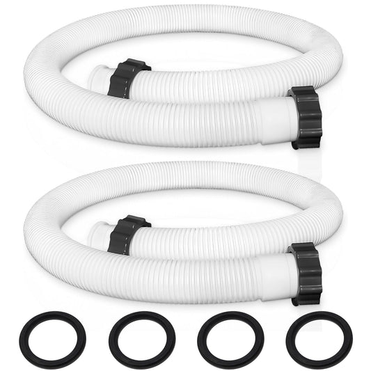 29060E Pool Pump Replacement Hoses for Above Ground Pools - 1.5" Diameter Connection Pool Hose, 59" Long Accessory Hoses for In tex Cole man Filter Pumps, Sand Filters & Saltwater Systems, 2 Pack