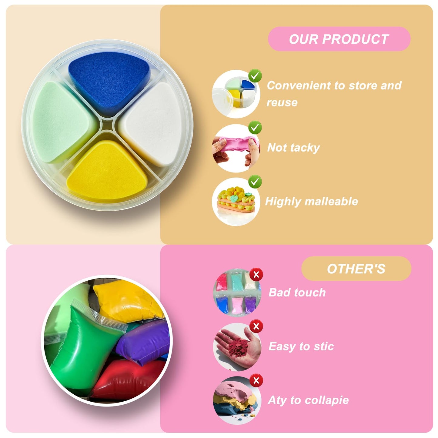 Air Dry Clay Kit for Kids | 12 Pack with 4 Colors & 12 Sculpting Guides | Non-Toxic, Easy to Use Creative Gift for Ages 3+ | Holiday Gifts, Birthday Gifts, Party Favors & Craft Supplies