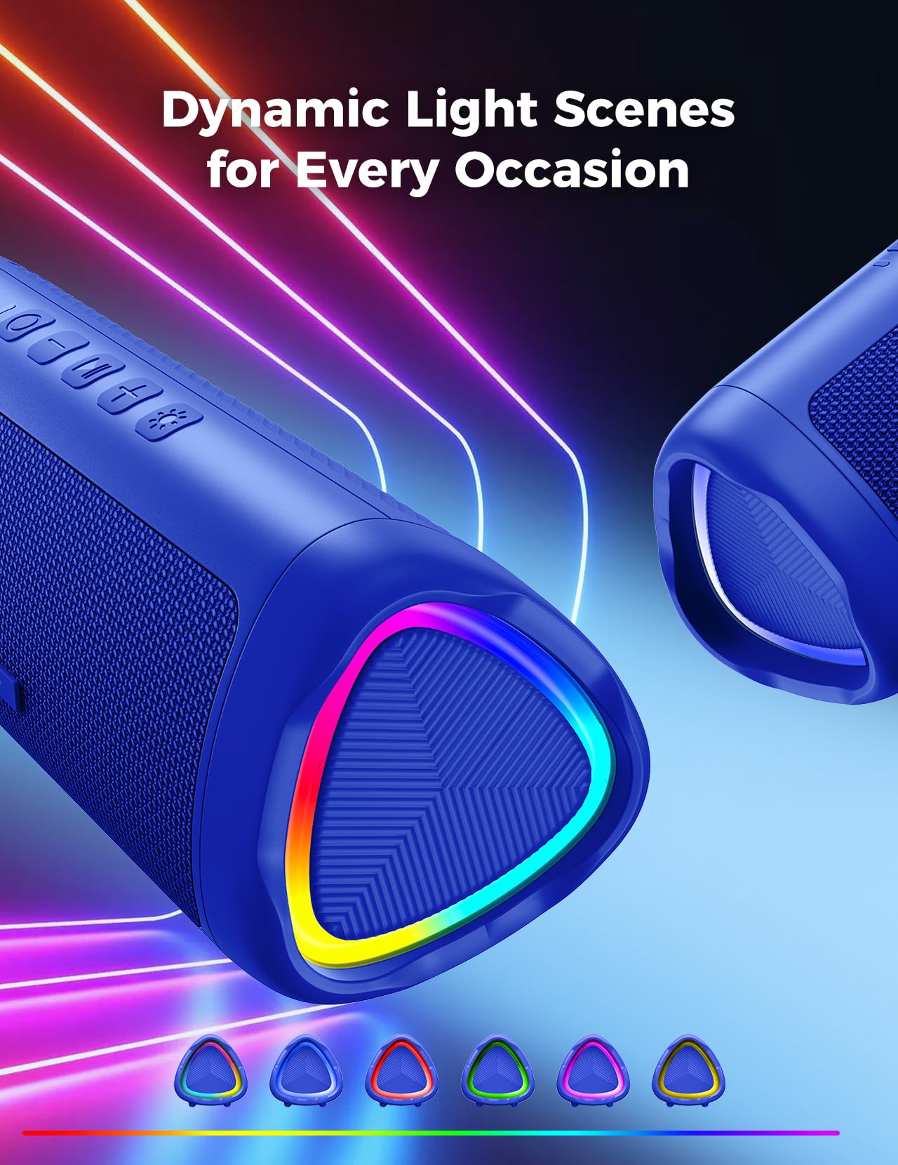 BolaButty Bluetooth Speaker with HD Sound, Portable Wireless, IPX5 Waterproof, Up to 20H Playtime, TWS Pairing, BT5.3, for Home/Party/Outdoor/Beach, Electronic Gadgets, Birthday Gift (Blue)