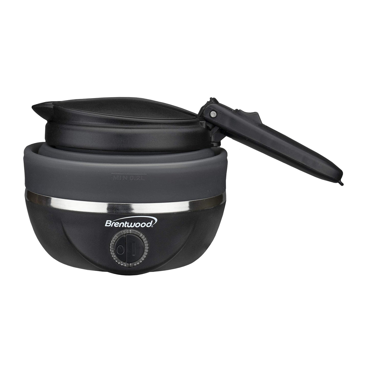 Brentwood Appliances KT-1508BK .85-Quart Dual-Voltage Collapsible-Travel Kettle (Black), 0.85Q