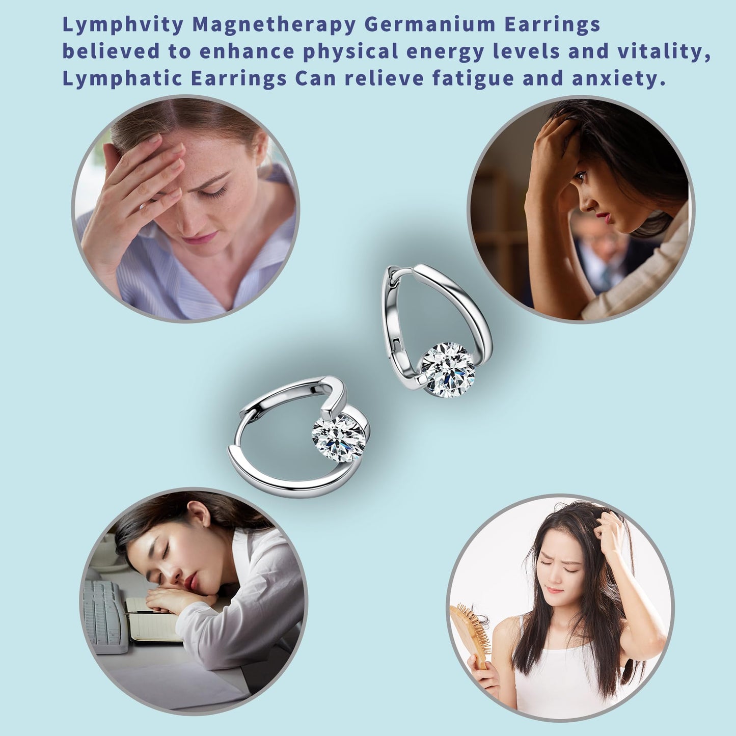 Lymphvity Germanium Earrings(2 Pairs Gold)