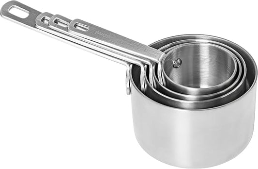 Fat Daddio's MC-04 Stainless Steel Measuring Cups Set, 4 cups, Kitchen Gadgets for Baking & Cooking