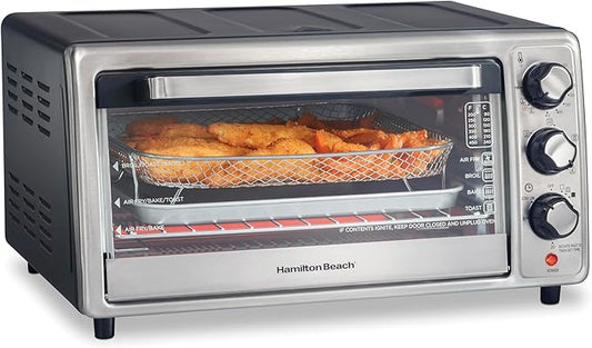 Hamilton Beach® Sure-Crisp® Air Fryer Toaster Oven, 6 Slice Capacity, Stainless Steel Front Panel, R31418 (Renewed)