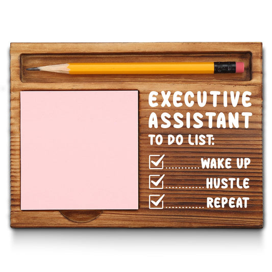 akeke Funny Executive Assistant Sticky Note Holder for Home Office Cubicle Desk Shelf Decoration Supplies Gift for Assistant, Employee, Coworker, Colleague Self-Stick Note Pad Holders GAA97