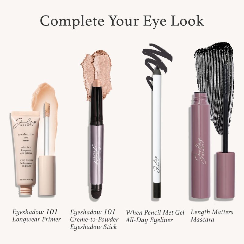Julep Winter Gradiant Eyeshadow 101 Crème to Powder Waterproof Eyeshadow Stick Trio, Snowfall matte, Galaxy Grey Shimmer, & Smoky Amethyst Shimmer