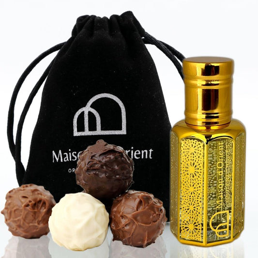 Chocolate Musk Perfume Oil 12 mL – Sweet Gourmand with Jasmine Rose and Vanilla. Alcohol Free Long Lasting Oil, Compliment Magnet