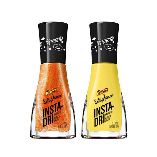 Sally Hansen Insta-Dri Reese's Nail Polish | Quick Dry, Long Lasting, Streak-Free Shine | Opaque, Shimmery | 737 REESE’S Candy + 738 REESE’S Rep | Burnt Orange & Bright Yellow Nail Color Duo