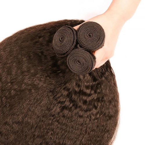 Color #4 Bundles Dark Brown Kinky Staright Human Hair Bundles Chocolate Brown Bundles Human Hair 3 Bundles 20 22 24 Inch Color #4 Yaki Straight Bundles