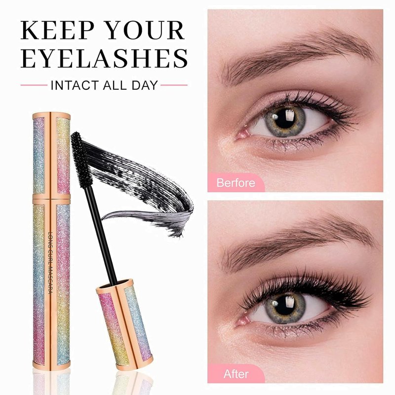4D Silk Fiber Lash Mascara - Luxuriously Longer, Voluminous Eyelashes, Waterproof Tubing Mascara in Black, Natural Lengthening, Smudge-proof, Hypoallergenic, No Clumping, Easy to Apply & All Day Full