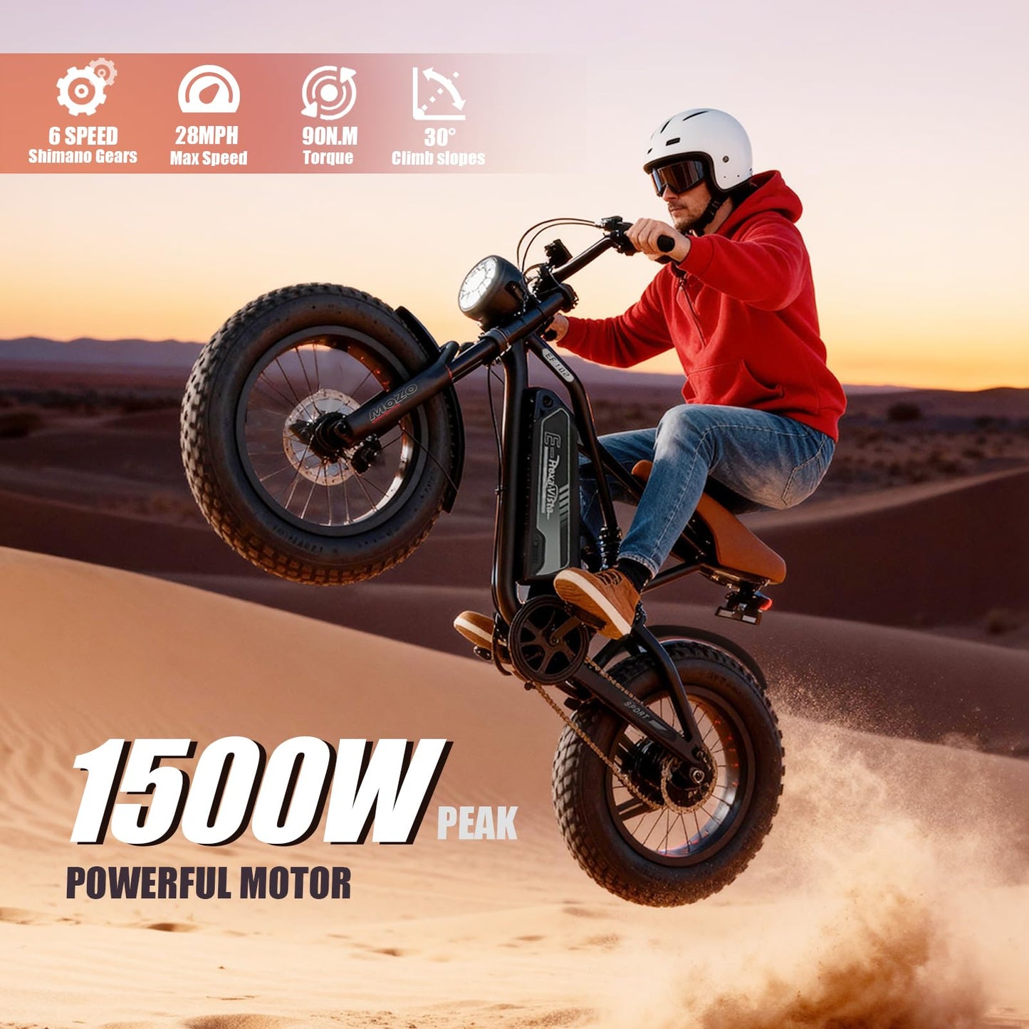 kulifoo Electric Bike for Adults 48V/20AH Battery 1500W Peak Motor, 20" Fat Tire Ebike for Mountains, Snow, Sand, Road with Hydraulic Suspension.All Terrain Electric Dirt Bike