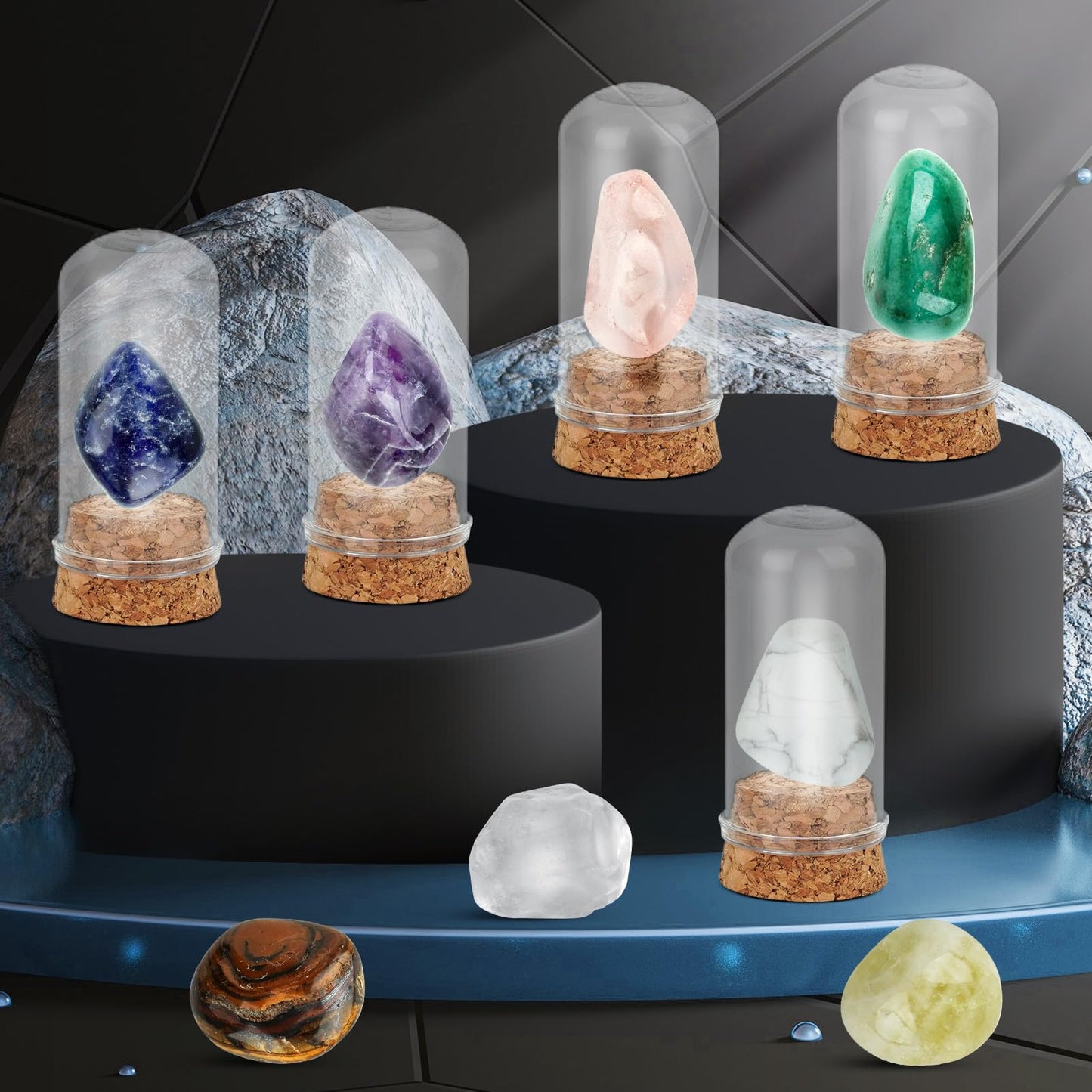 Gemstone Dig Kit (Unique Shape),Great STEM Science Kit for Kids- Excavate Your Own 16 Real Gemstones,Educational DIY Toys,Gem Digging Kit,Archaeology Geology Gifts for Boys & Girls Ages 6+