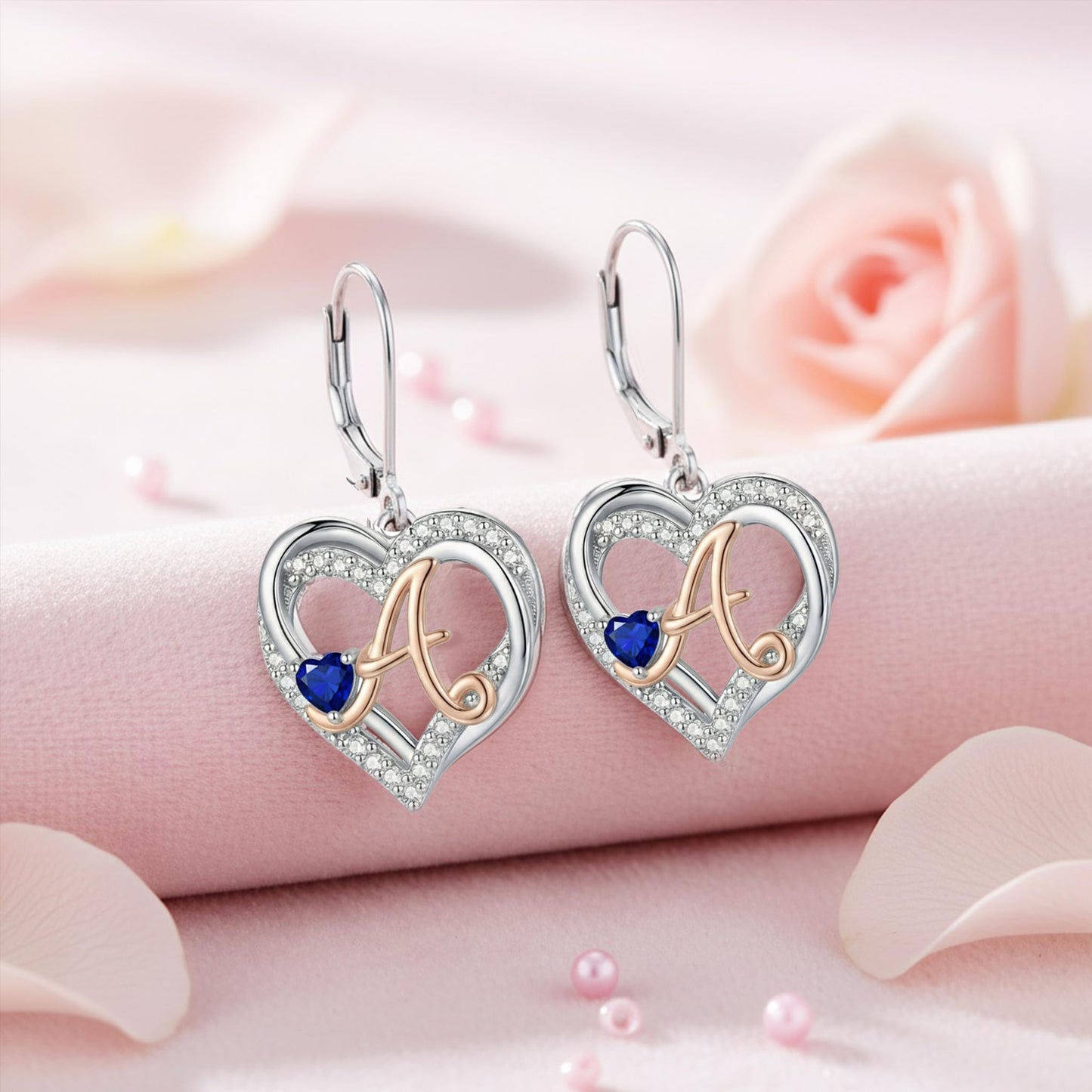 ZPMMPZ Initial Birthstone Earrings Intial Letter Dangle Drop Earrings Birthstone Jewelry Gifts for Women A & October
