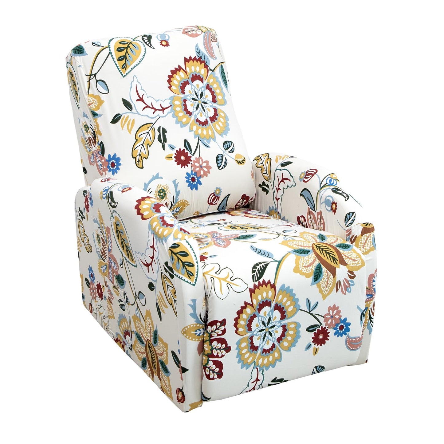 CRFATOP Recliner Chair Covers 4 Pieces Printed Small Reclining Slipcovers with Pocket Stretch Recliner Couch Slipcovers for Home Theater 1 Seat Recliner Sofa Cover for Kids Dogs Pets,01