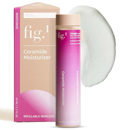 Fig.1 Ceramide Face Moisturizer Refill for Women | Hydrating Daily Facial Moisturizer with Peptides, Hyaluronic Acid & Squalane | Lightweight, Non Comedogenic, Fragrance Free, Refillable | 1.7 fl oz