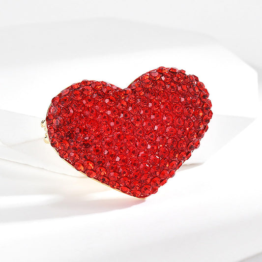 AILONMEI Brooches And Pins For Women Fashion Elegant Flower Broches Lady Costume Jewelry Brooch Pins (Heart)