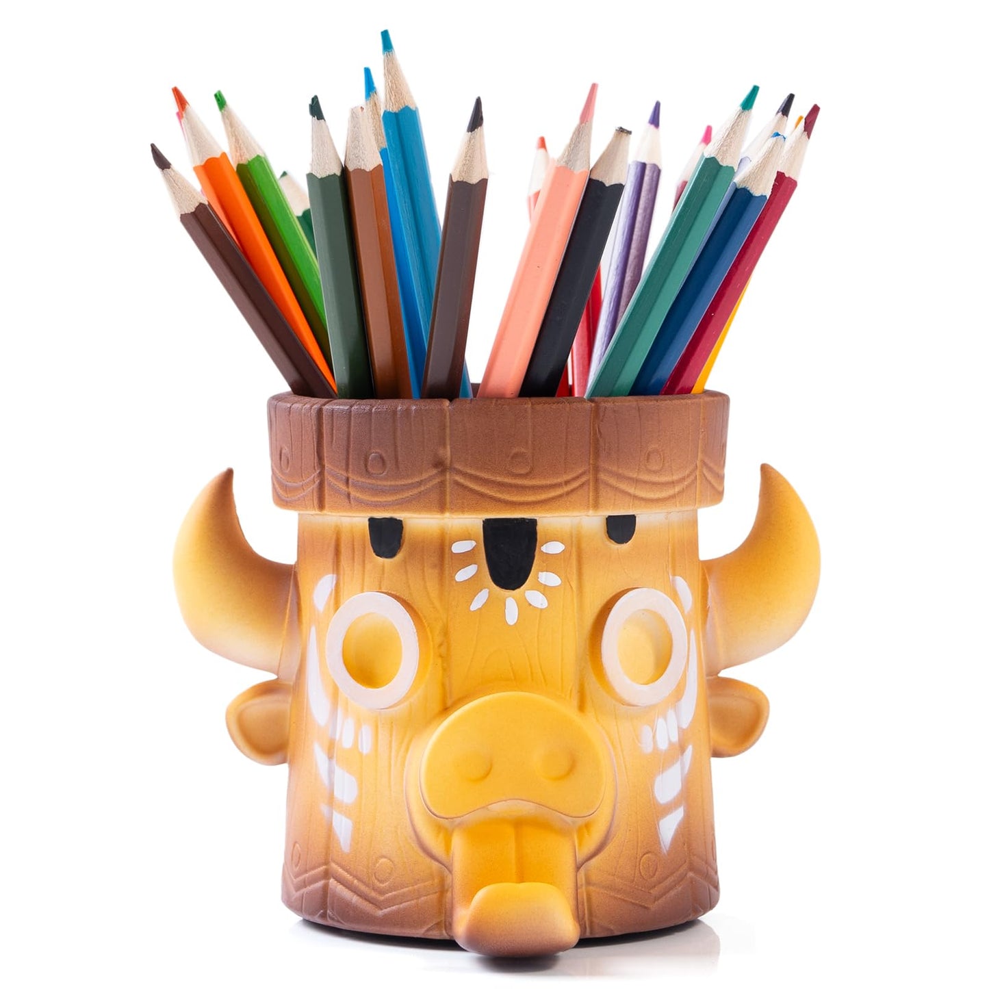 Trilobium Creative Office Desk Pen Holder, Resin Pen Cup Desktop Decoration Home Office School Office Desk Decoration Men's and Women's Gifts