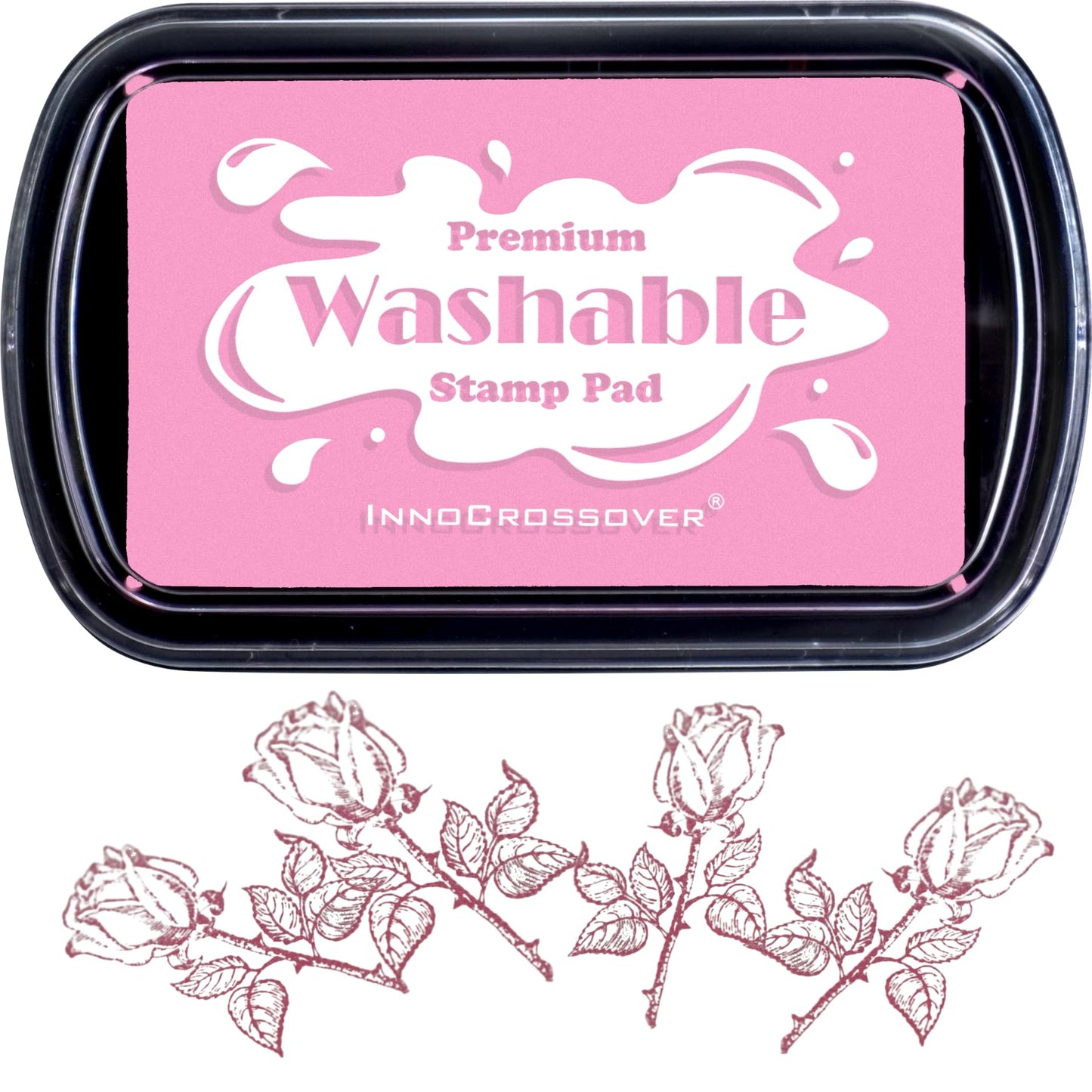 Washable Ink Pad, Best Stamps for Kids, Kids Crafts, Paw Print Kit, Baby Footprint Kit, Stamp Pads on Scrapbooking, Fingerprint Ink Pad, Easy to Wash Off Skin| Large | Safe Non-Toxic (Plum Bossom)