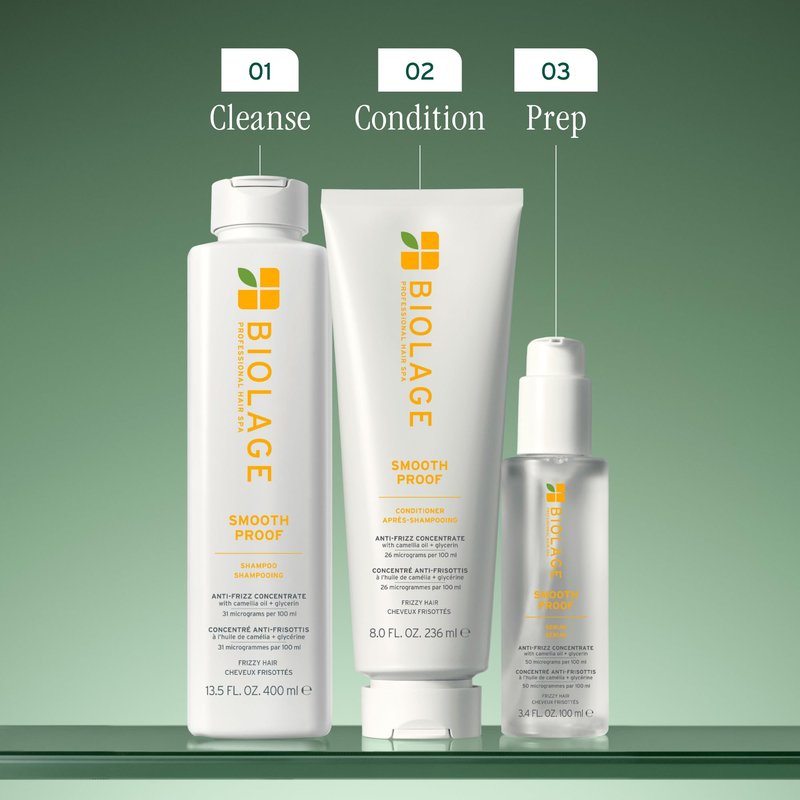 Biolage Smooth Proof Serum - Hydrates & Heals Brittle Strands, Frizz Control Hair Serum, For Frizzy Hair, Strengthens and Adds Shine, With micro-dosed Camellia Oil & Glycerin