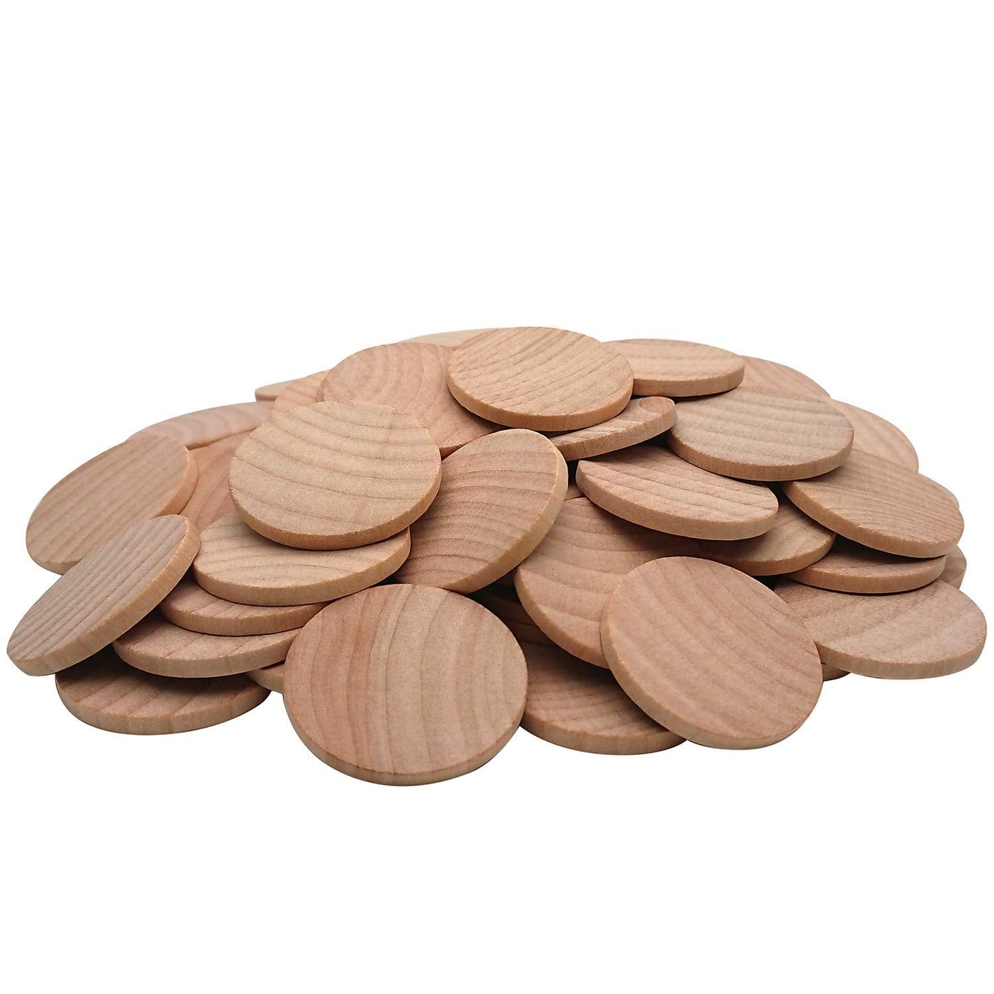1.5 Inch Natural Wood Slices Unfinished Round Wood Coins for DIY Arts & Crafts Projects, 200 per Pack.