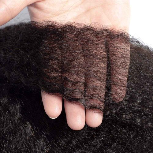 InsQueen Kinky Straight Human Hair Bundles 100% Unprocessed Brazilian Remy Soft Yaki 3 Bundles Human Hair (18 20 22 Inch)