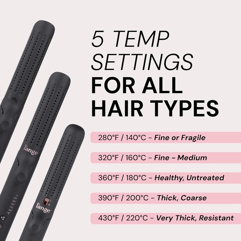 L'ANGE HAIR 2-in-1 Hair Straightener & Curler - 360° Airflow, Titanium Plates | 1-Inch Wand for Short to Medium Hair (Black)