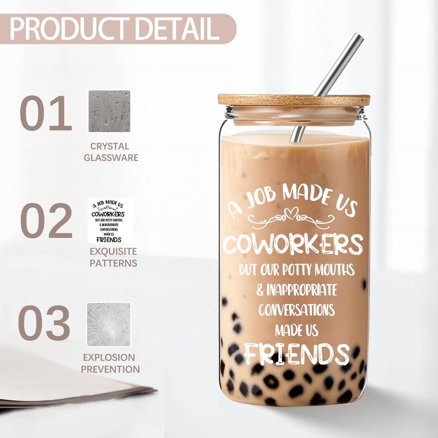EUJTCO Best Friends friends-b job Gifts for Women, Farewell Friendship Gifts for Friend, Coworker Gift Thank You Gift Set with 16 Oz Glass Cup Socks