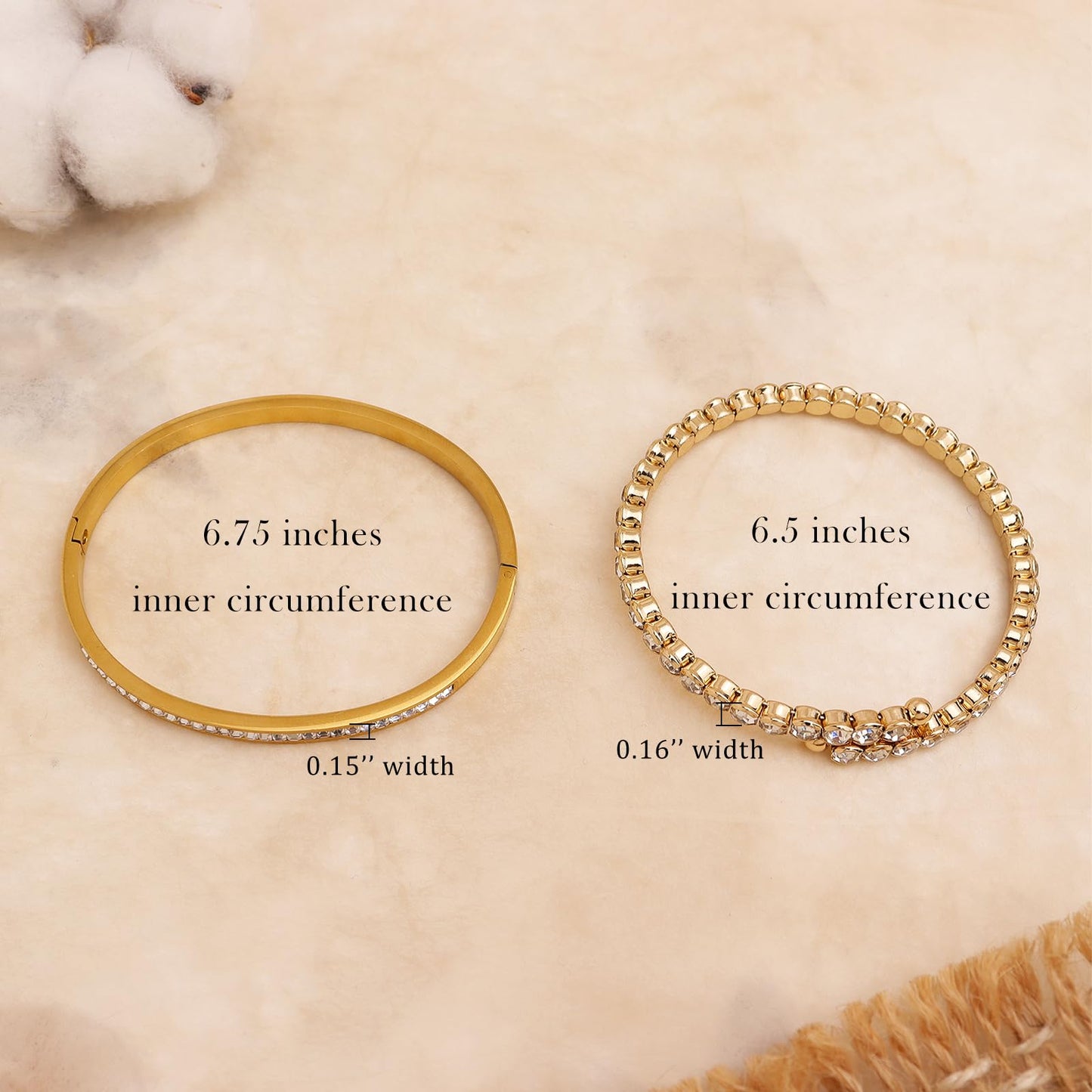 Agriajun Dainty Cubic Zirconia Gold Bangles Bracelets Set for Women, 2PCS Trendy Minimalist Statement Ruby Classic Tennis Bracelet Everyday Wedding Fashion Jewelry Christmas Gift.
