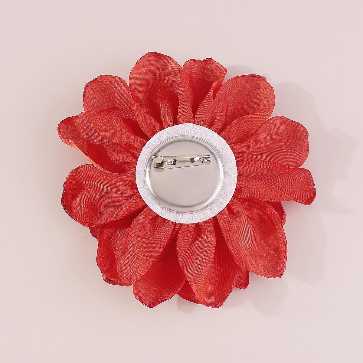 Elegant Large Cloth Flower Brooches Big Camellia Flower Pin for Women Dainty Cloth Fabric Rose Brooches Dress Skirt Scarf Hat Pins Clothing Decoration Accessories (Red)