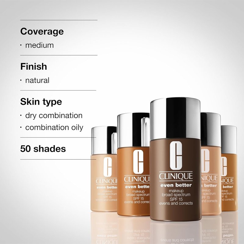 Clinique Liquid Foundation SPF 15 - Even Better Makeup for Dry & Oily Skin | Medium Coverage, Natural Finish, Evens Skin Tone