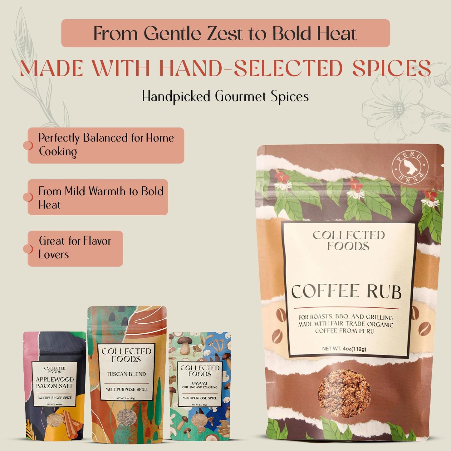 BBQ Rub Gift Set - 5 Spices Gift Set in Premium Box - Great Grilling Gift for Mother's Day, Father's Day, Birthday, Men, Women - Unique Barbecue Seasonings Gourmet Spice Set of 5: Bacon Salt, Harissa, Umami Mushroom Powder, Coffee Rub, Tuscan Grill