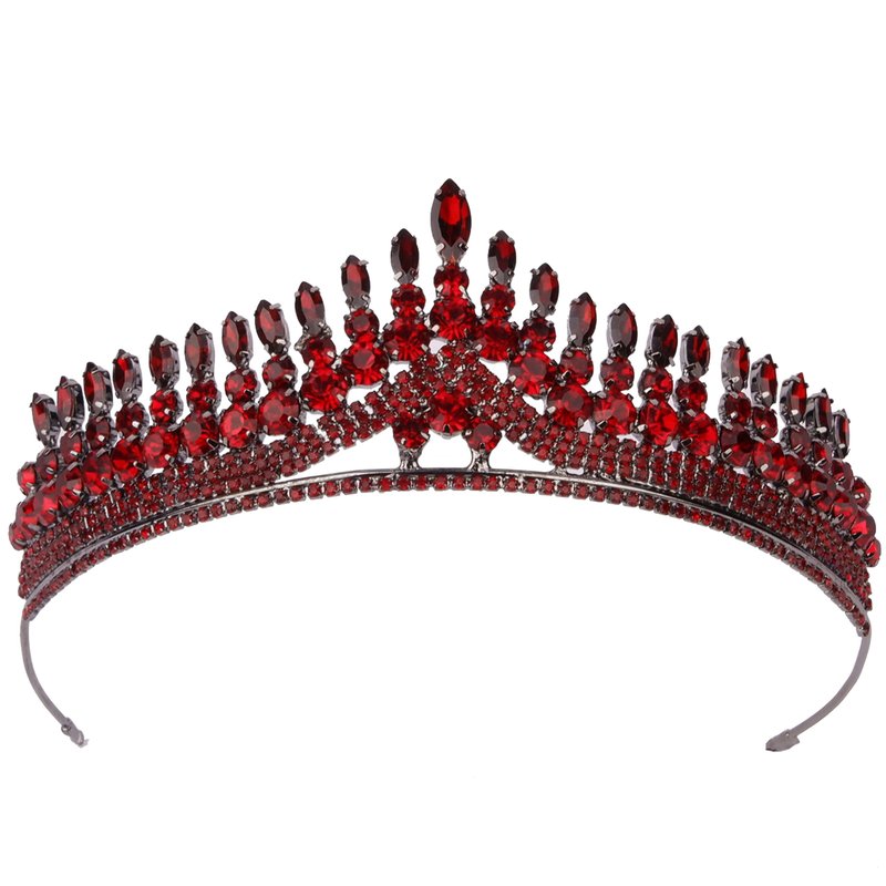 LIMELIA Women's Tiara for Henna Wedding Party|Glitter Hair Accessories for Bridal Birthday Pageant Prom Halloween Cos-play Christmas Party|Antares-Burgundy