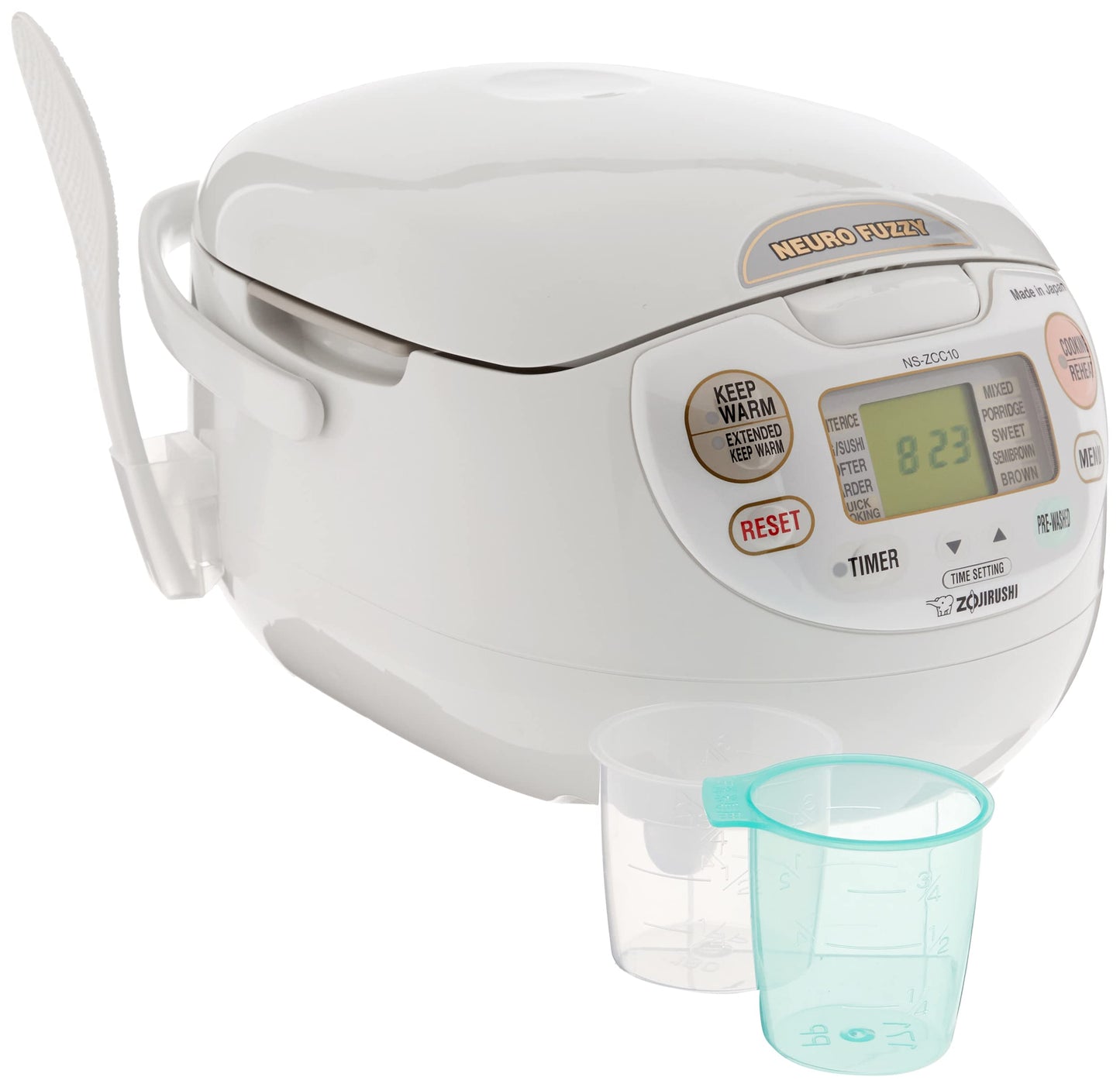 Zojirushi NS-ZCC10 5-1/2-Cup Neuro Fuzzy Rice Cooker and Warmer, Premium White