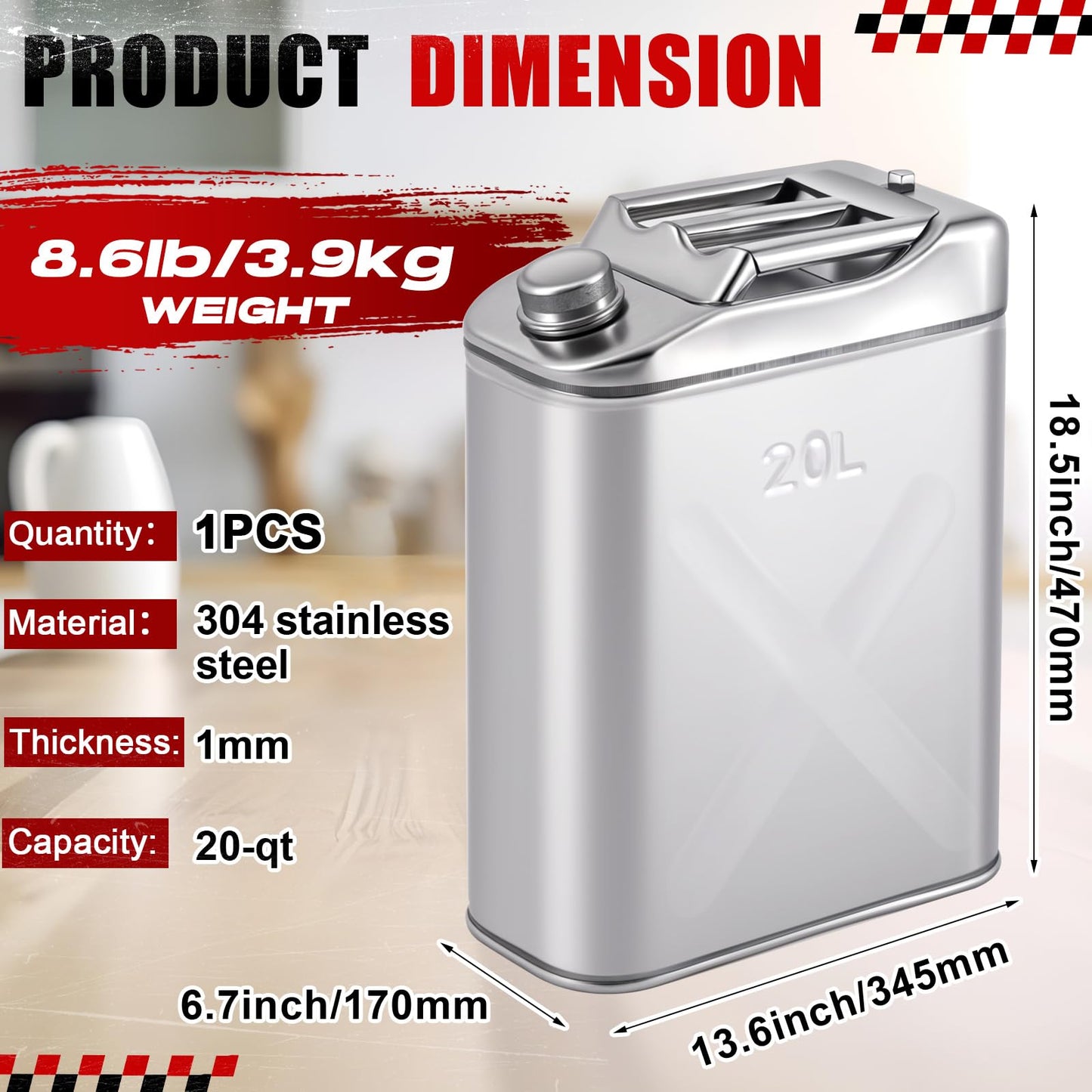 Blulu 1 Pcs 5 Gallon Stainless Cooking Oil Storage Can Commercial 304 Food Safety Fryer Oil Storage Container Distributor with Guide Pipe and Lid for Kitchens Restaurants Food Trucks