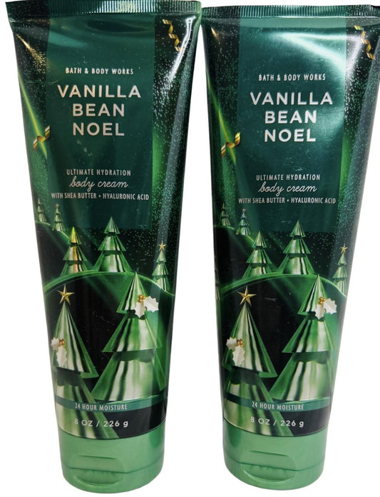 Bath & Body Works Women's Vanilla Bean Noel Ultimate Hydration Body Cream 8 Ounces Pack of 2