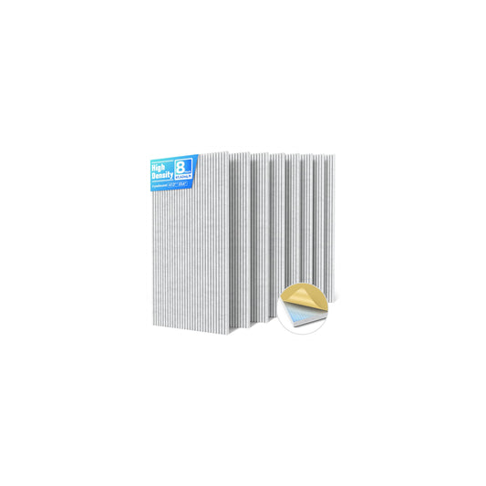 8 Pack Large Acoustic Panels Sound Absorbing with Self-Adhesive, 47.2”*23.6”*0.36” High Density Sound Proof Foam Panels for Walls, 3D Vertical Soundproof Wall Panels for Home Studio Office Decor-Gray
